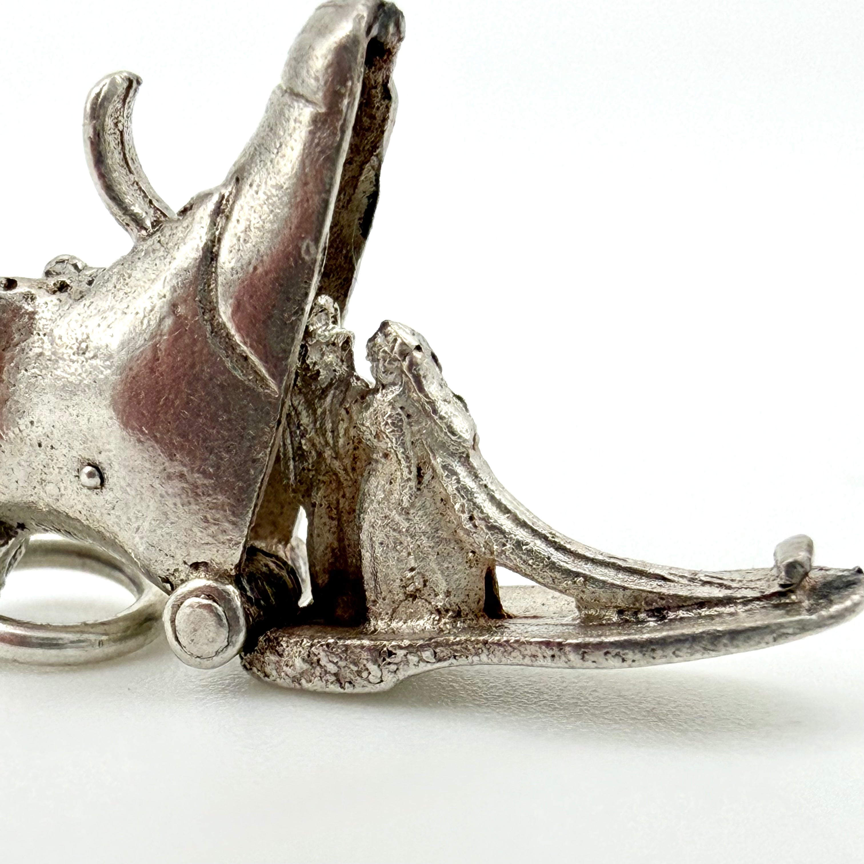 Vintage 925 Sterling Silver Articulated Wedding Shoe Boot Charm - Pats Silver