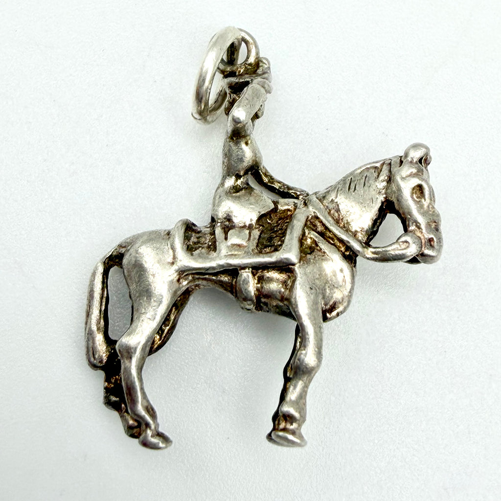 Vintage 925 Sterling Silver Queen Elizabeth II on Horseback Charm - Pats Silver