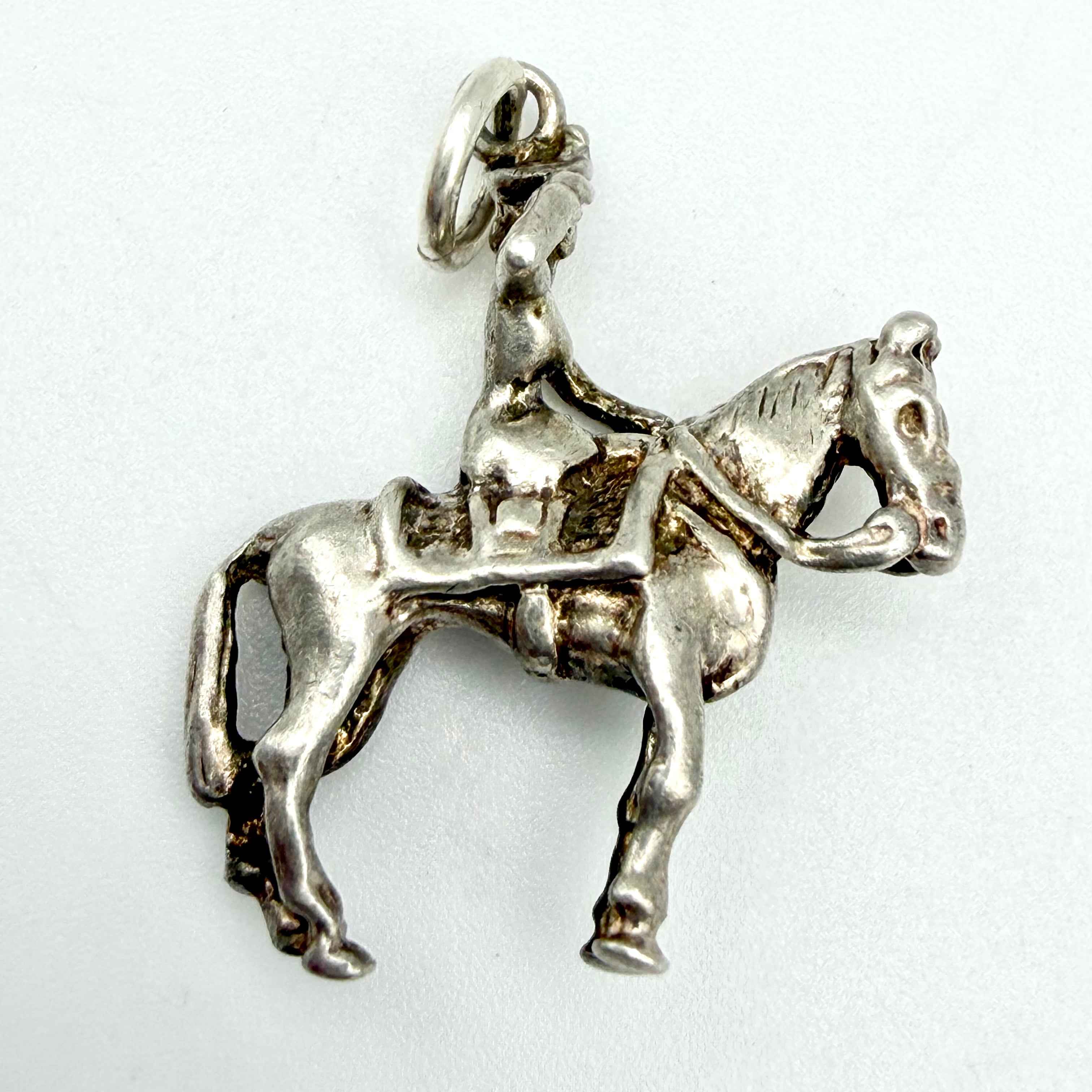 Vintage 925 Sterling Silver Queen Elizabeth II on Horseback Charm - Pats Silver