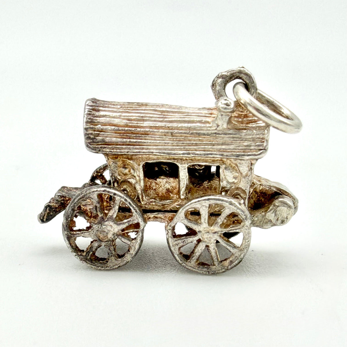 Vintage 925 Sterling Silver Articulated Gypsy Caravan Charm - Pats Silver