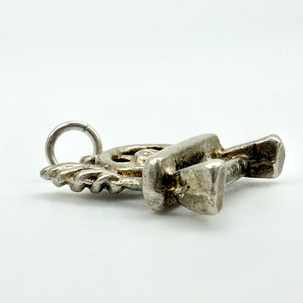 Vintage 925 Sterling Silver Spinning Wheel Charm - Pats Silver