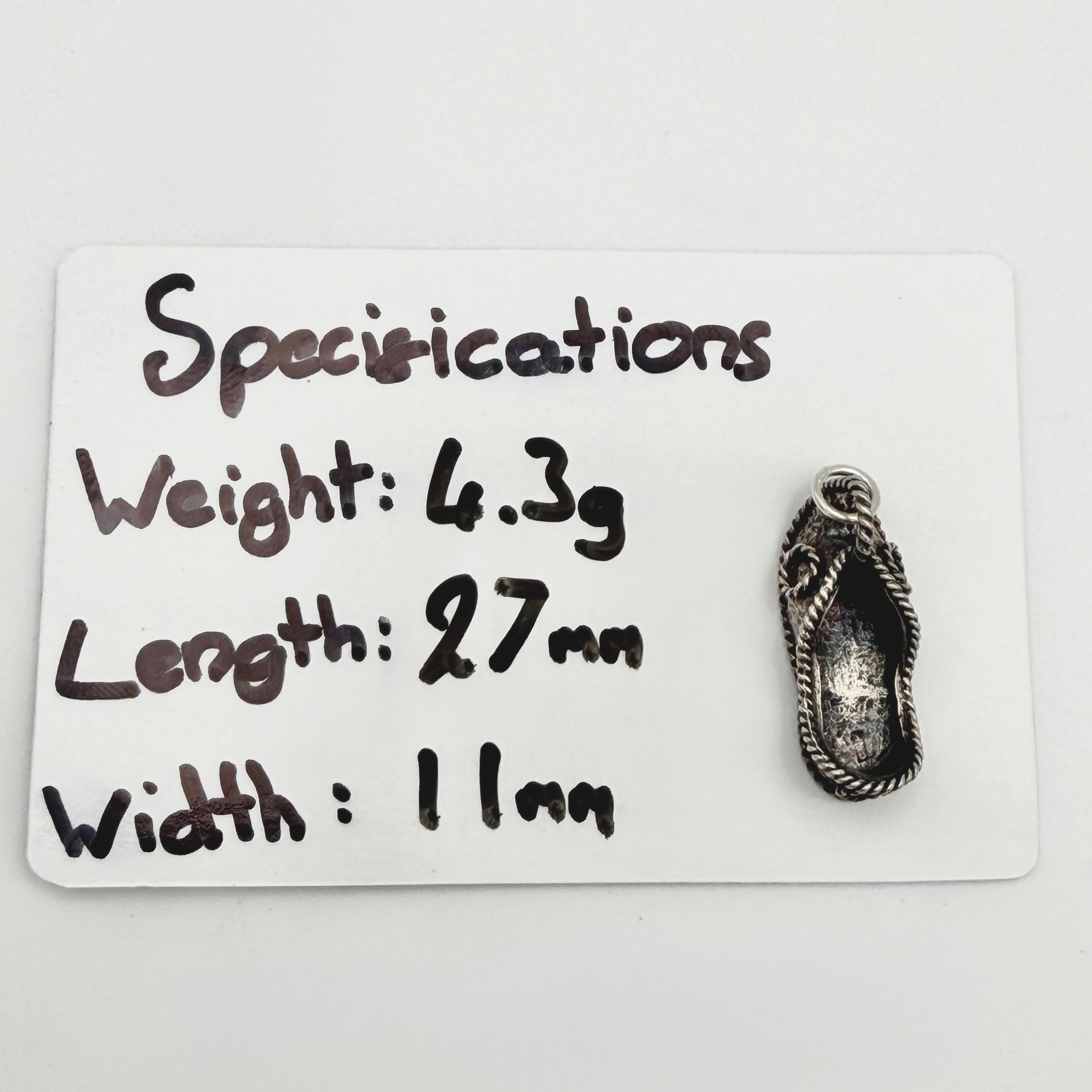 Vintage 925 Sterling Silver Oriental Shoe Charm CA23-25