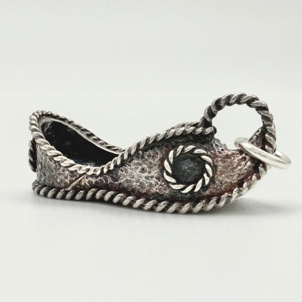 Vintage 925 Sterling Silver Oriental Shoe Charm CA23-25