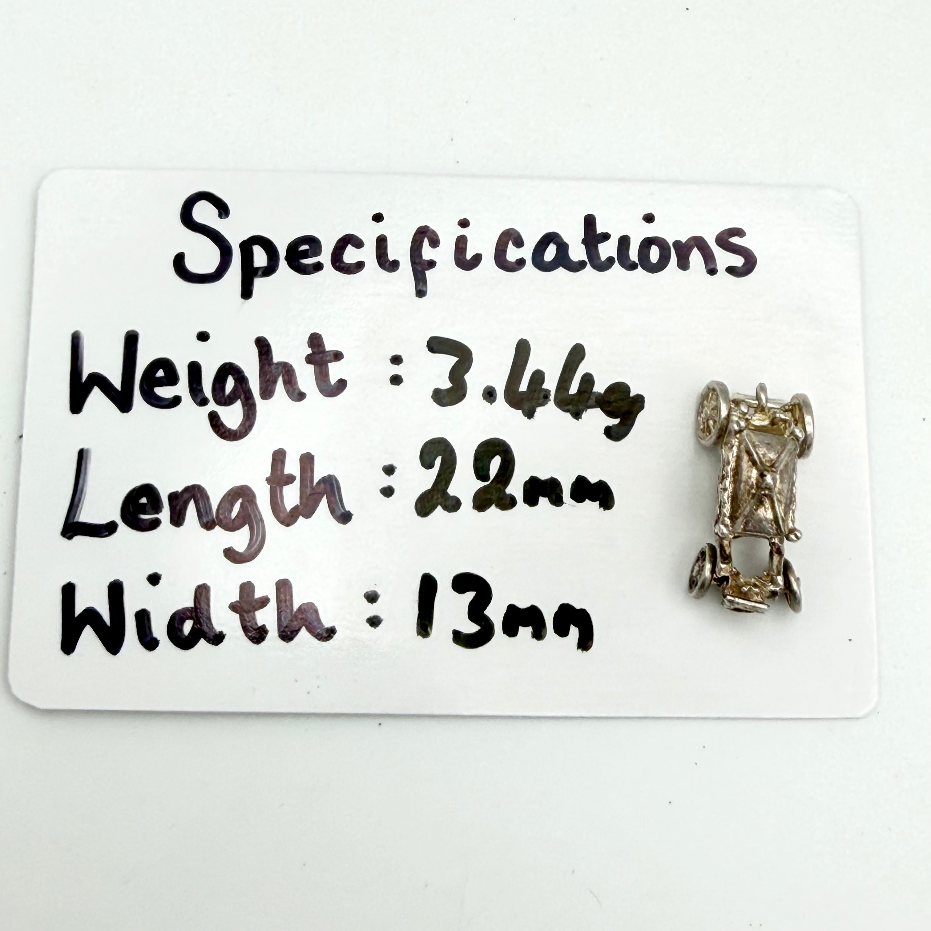 Vintage 925 Sterling Silver Horse Drawn Carriage Charm CA28-15