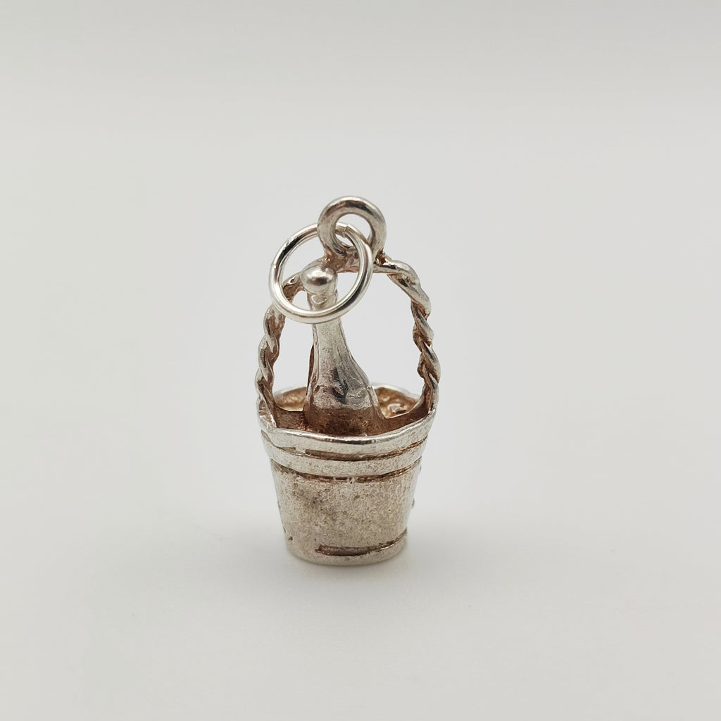 Vintage 925 Sterling Silver Champagne Bucket Charm CA19-7