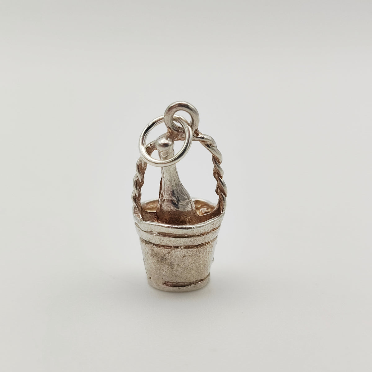 Vintage 925 Sterling Silver Champagne Bucket Charm CA19-7