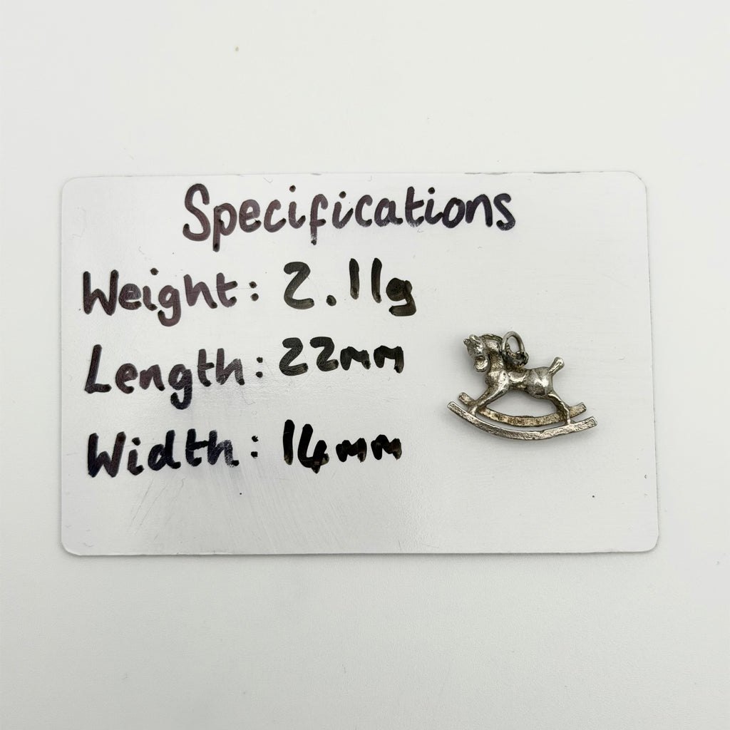 Vintage 925 Sterling Silver Rocking Horse Charm CA19-76