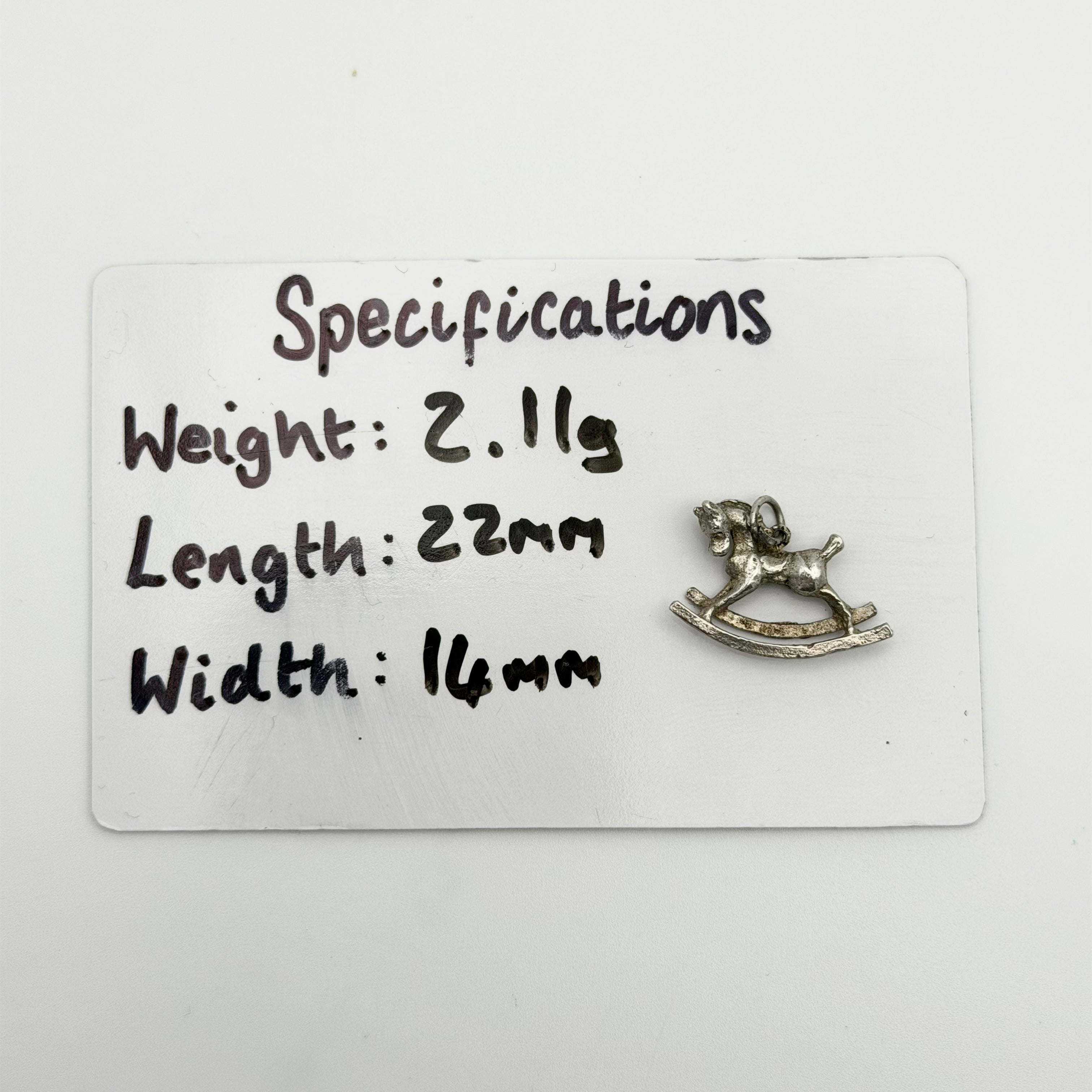 Vintage 925 Sterling Silver Rocking Horse Charm CA19-76