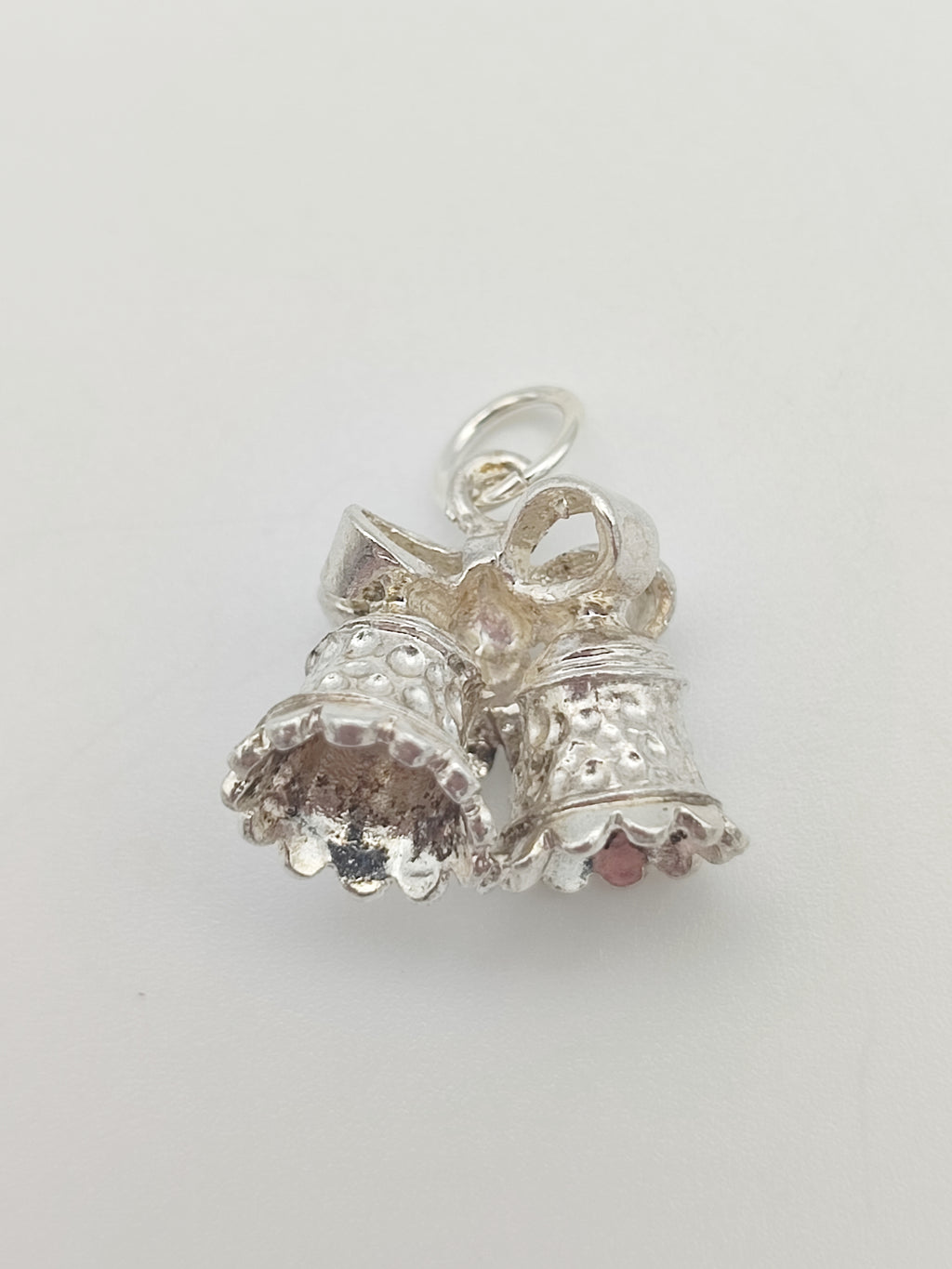 Vintage 925 Sterling Silver Bells Charm CA17-67
