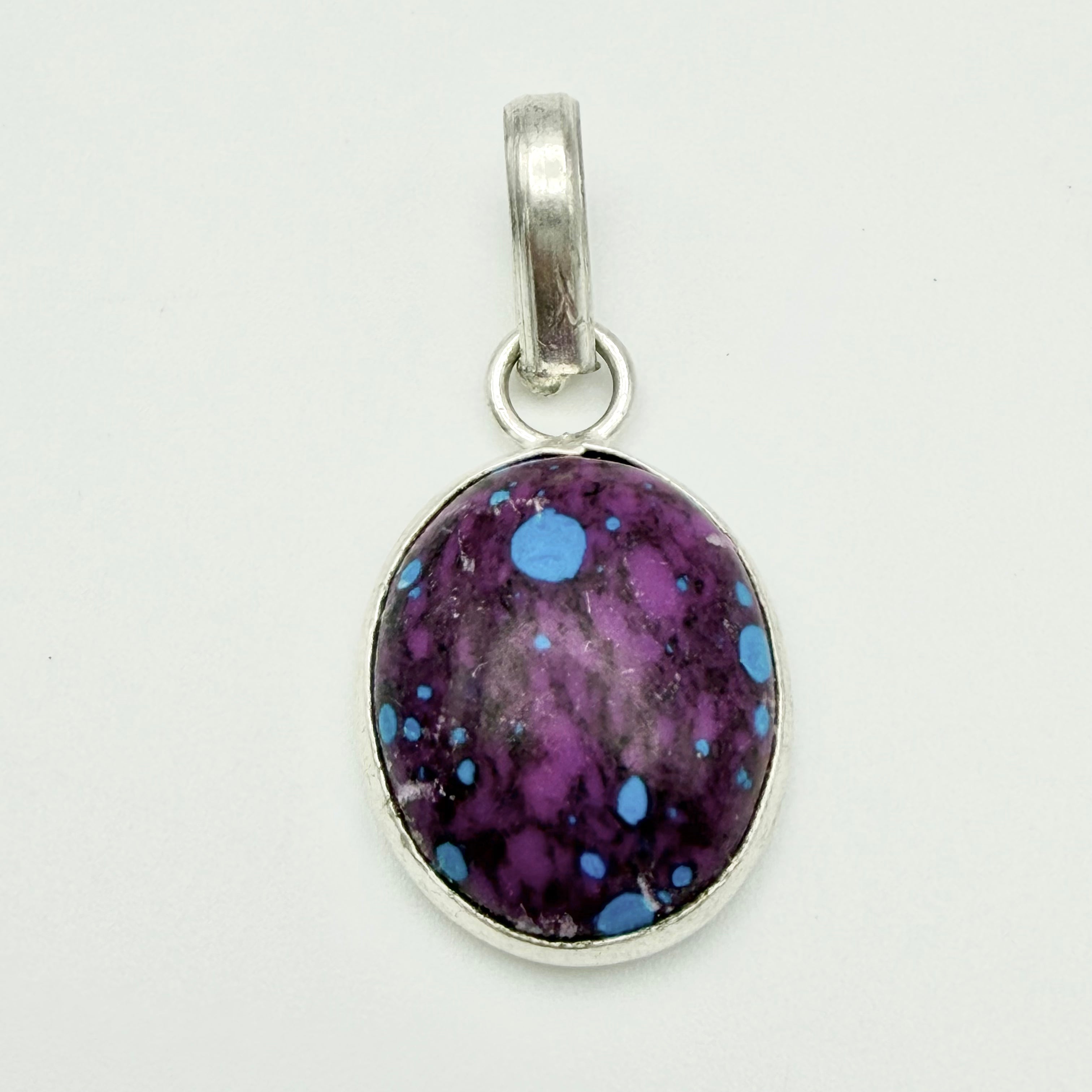 Vintage 925 Sterling Silver Purple Turquoise Pendant PAT117