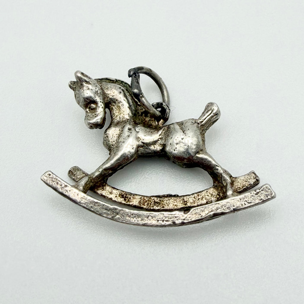 Vintage 925 Sterling Silver Rocking Horse Charm CA19-76