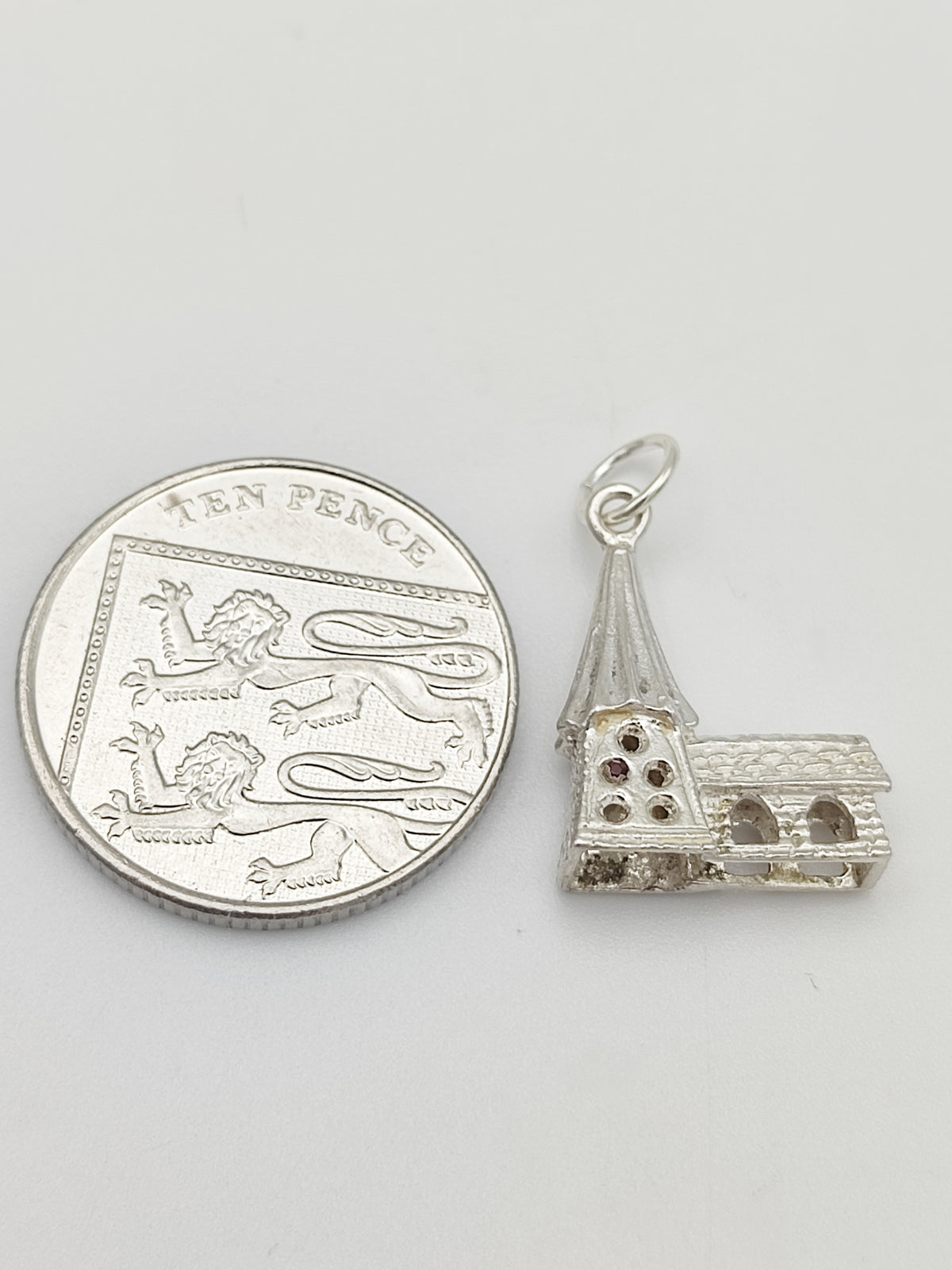 Vintage 925 Sterling Silver Church Charm CA17-31