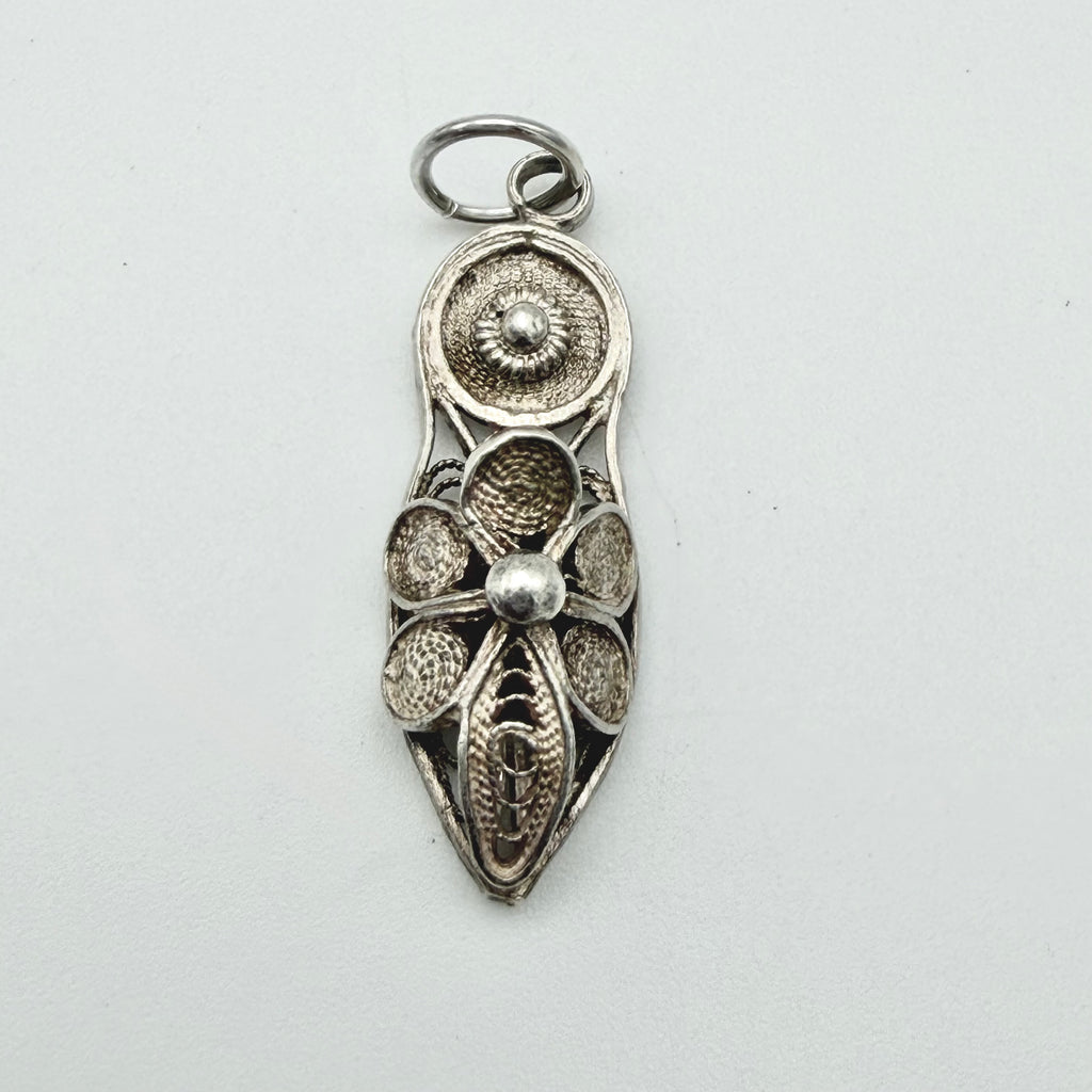 Vintage 925 Sterling Silver Oriental Shoe Charm CA21-3