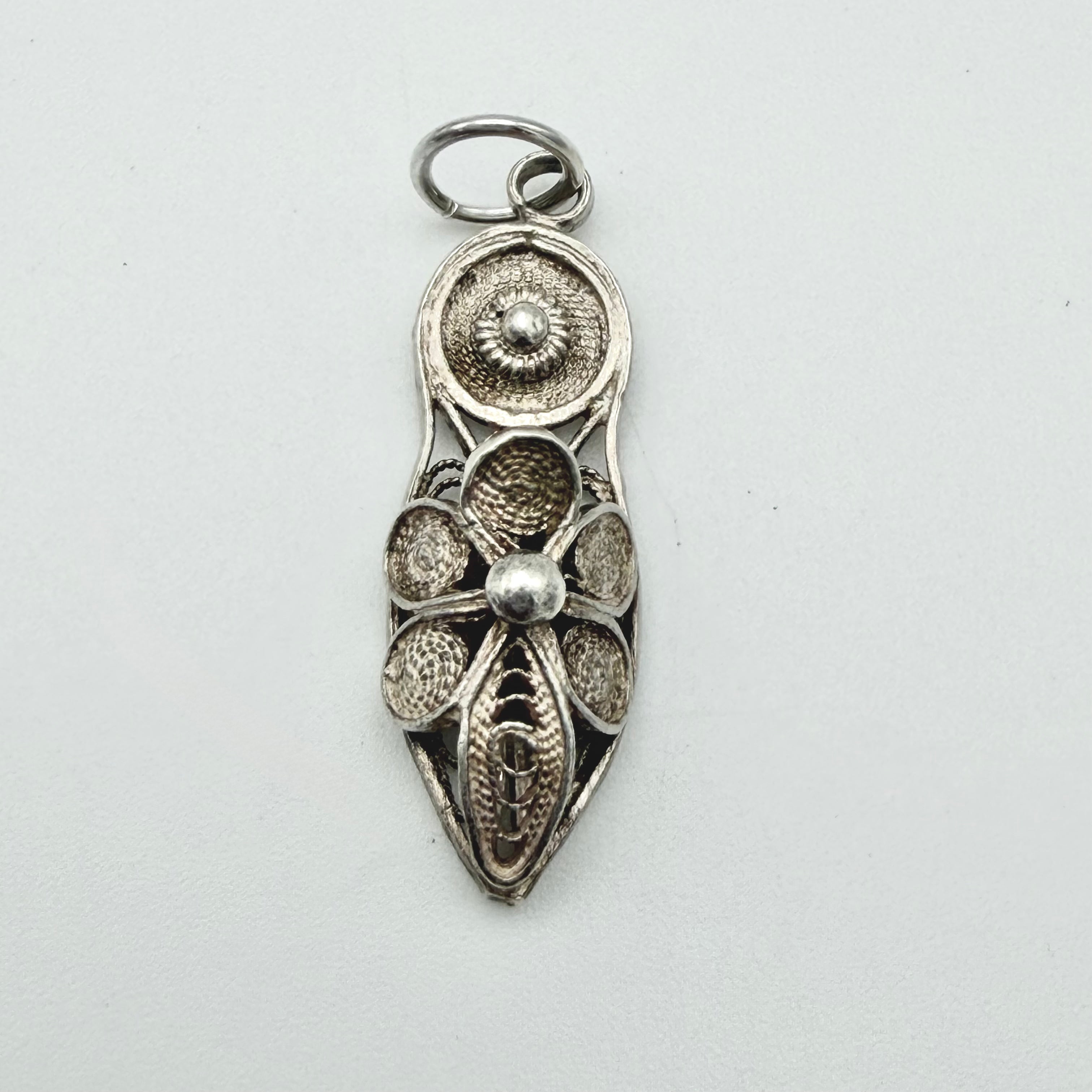 Vintage 925 Sterling Silver Oriental Shoe Charm CA21-3