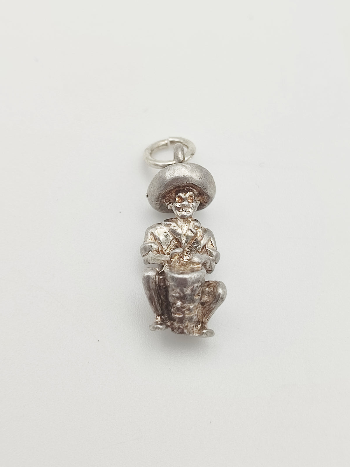 Vintage 925 Sterling Silver Mexican Drummer Charm CA13-45