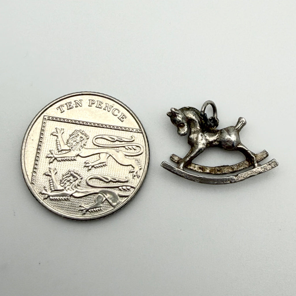 Vintage 925 Sterling Silver Rocking Horse Charm CA19-76