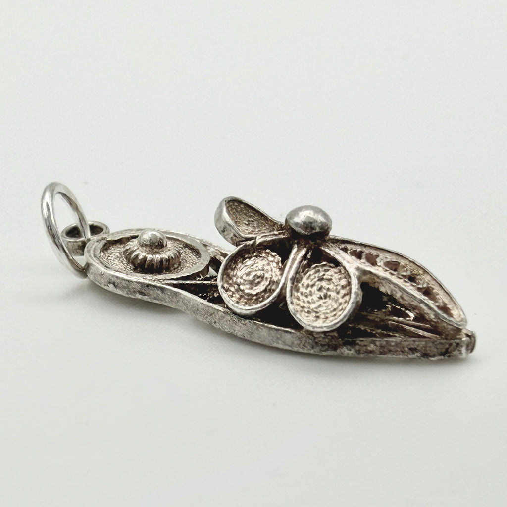 Vintage 925 Sterling Silver Oriental Shoe Charm CA21-3