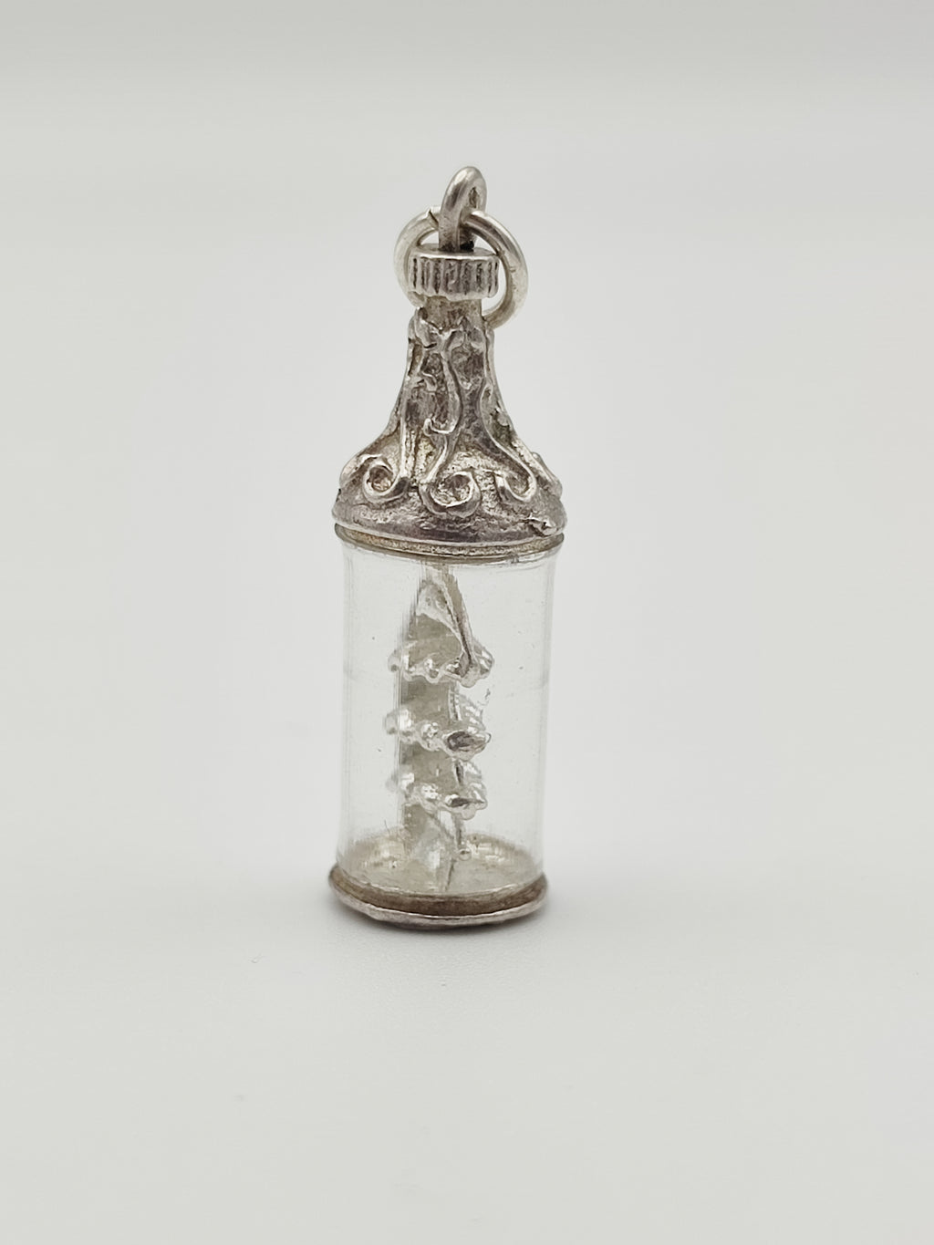 Vintage 925 Sterling Silver Ship in Bottle Charm CA4-39