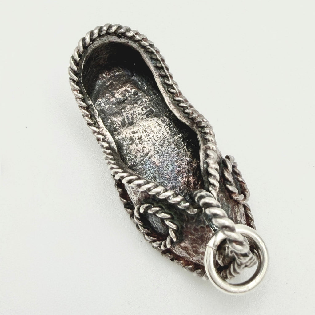 Vintage 925 Sterling Silver Oriental Shoe Charm CA23-25