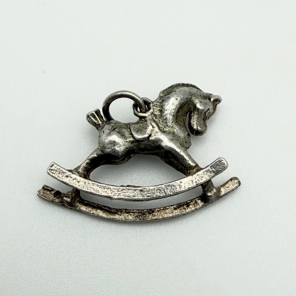 Vintage 925 Sterling Silver Rocking Horse Charm CA19-76