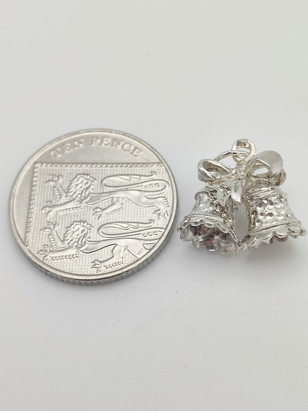 Vintage 925 Sterling Silver Bells Charm CA17-67