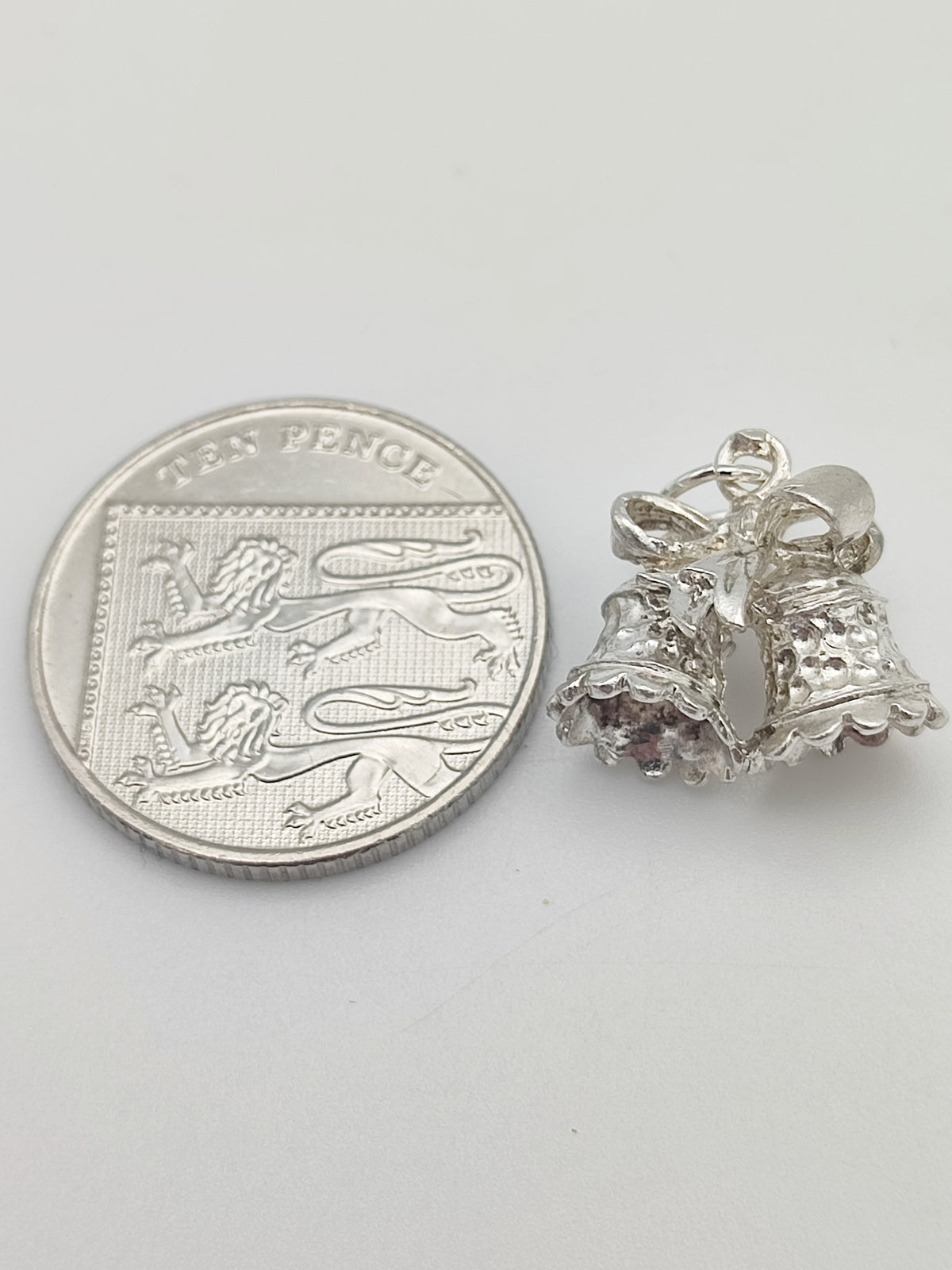 Vintage 925 Sterling Silver Bells Charm CA17-67