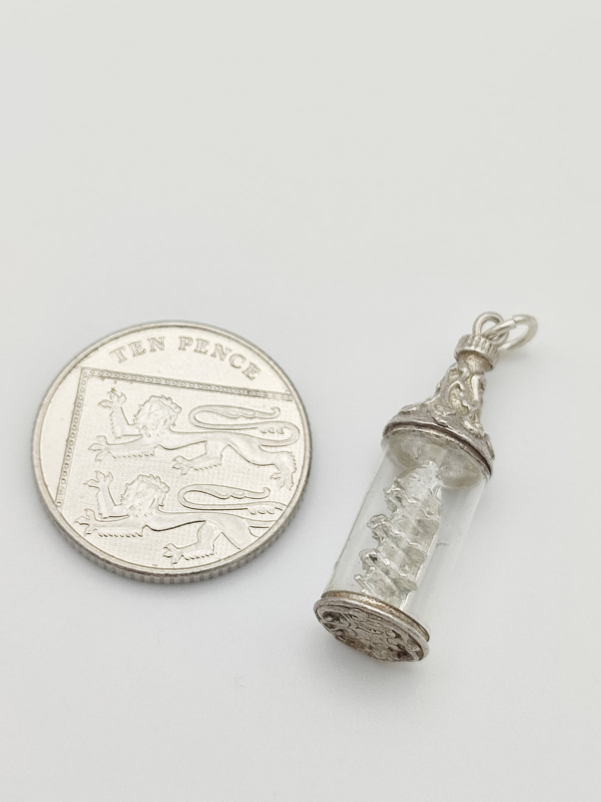 Vintage 925 Sterling Silver Ship in Bottle Charm CA4-39