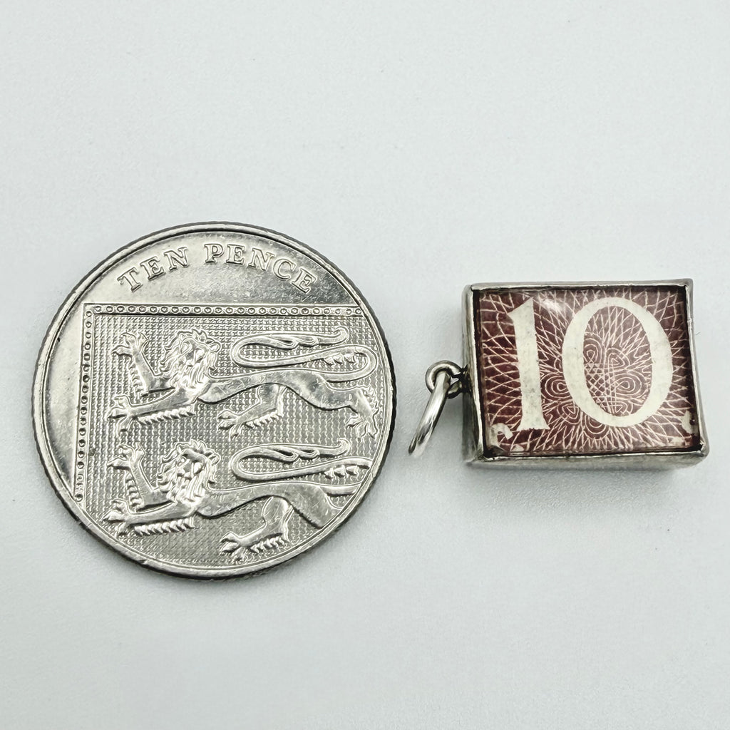 Vintage 925 Sterling Silver Emergency £10 Note Charm CA24-71