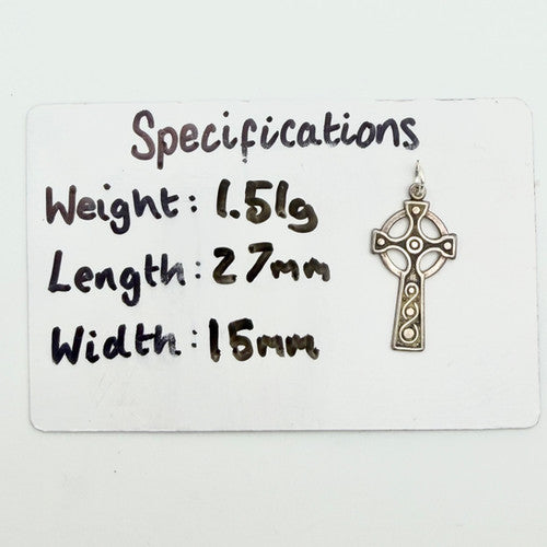 Vintage 925 Sterling Silver Celtic Cross Charm CA19-85