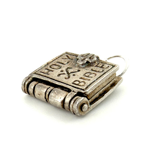 Vintage 925 Sterling Silver Holy Bible Charm CA27-36