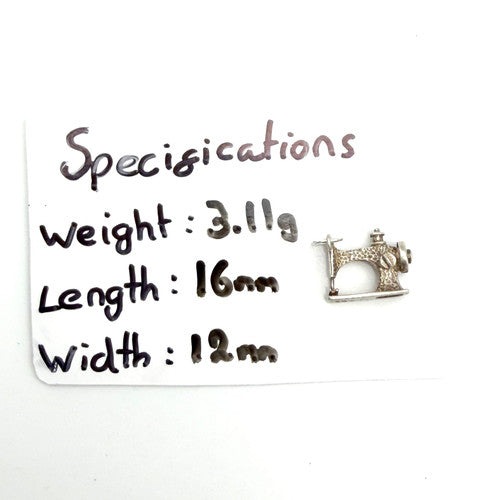 Vintage 925 Sterling Silver Sewing Machine Charm CA27-24