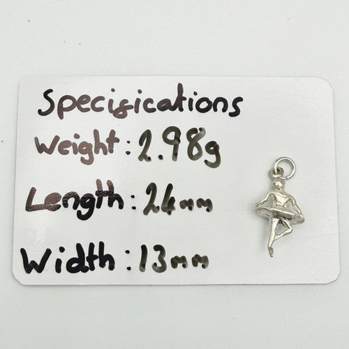 Vintage 925 Sterling Silver Ballerina Charm CA24-70