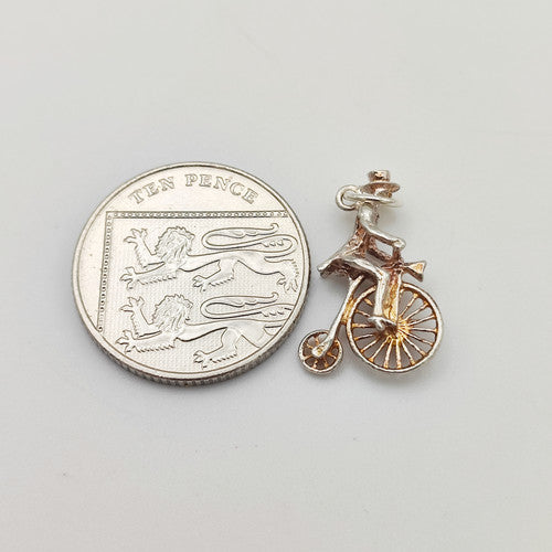 Vintage 925 Sterling Silver Penny-Farthing Charm CA19-3