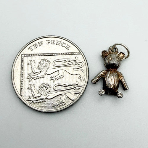 Vintage 925 Sterling Silver Teddy Bear Charm CA19-67
