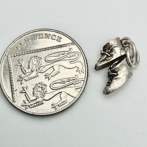 Vintage 925 Sterling Silver Baby Shoe Charm CA21-16