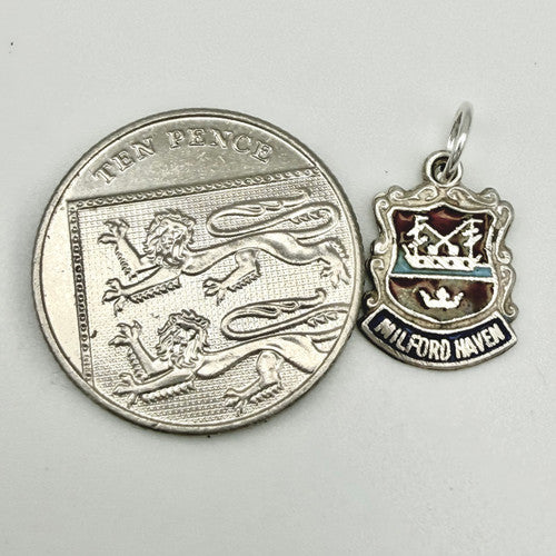 Vintage 925 Sterling Silver Milford Haven Travel Charm CA25-51