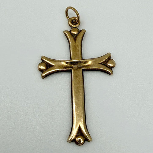Vintage 9ct Yellow Gold Cross Pendant PG23