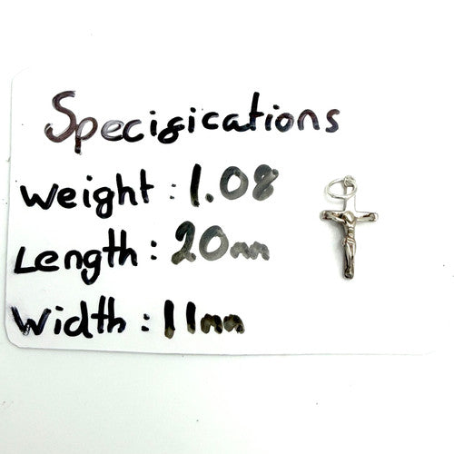 Vintage 925 Sterling Silver Crucifix Charm CA27-15