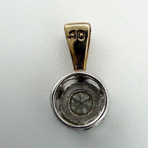 Vintage 9ct Yellow & White Gold Diamond Pendant PG9