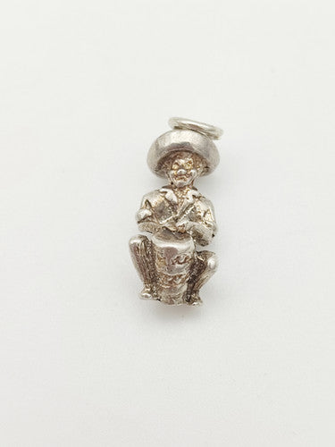 Vintage 925 Sterling Silver Mexican Drummer Charm CA13-105