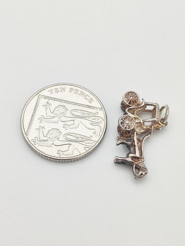 Vintage 925 Sterling Silver Carriage Charm CA13-25