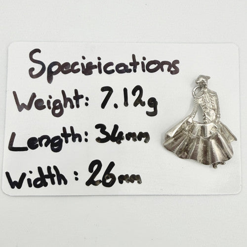 Vintage 925 Sterling Silver Large Matador Charm CA23-37