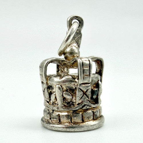 Vintage 925 Sterling Silver Royal Crown Charm CA28-3