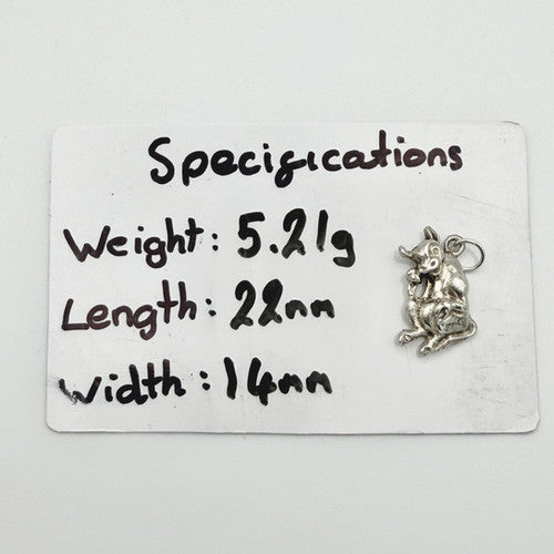 Vintage 925 Sterling Silver Cow Bull Charm CA20-56