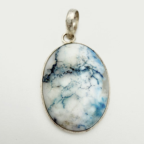 Vintage 925 Sterling Silver Agate Pendant Charm PAT121