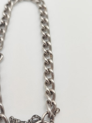Vintage 925 Sterling Silver Padlock Curb Bracelet Bracelets-2