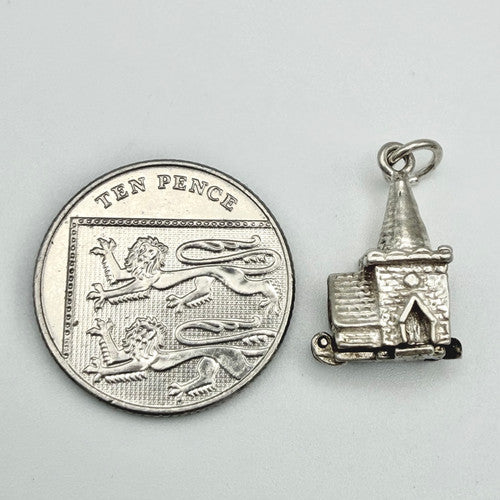 Vintage 925 Sterling Silver Church Charm CA24-53