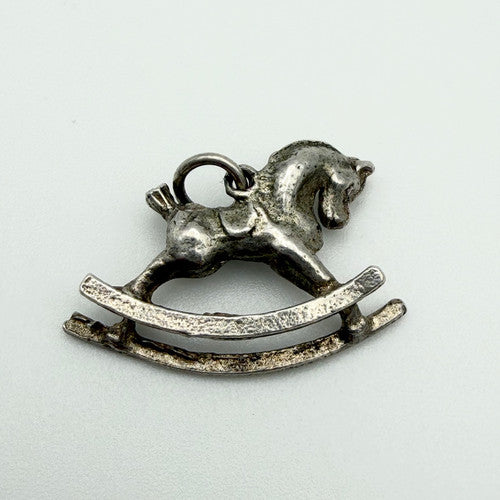 Vintage 925 Sterling Silver Rocking Horse Charm CA19-76