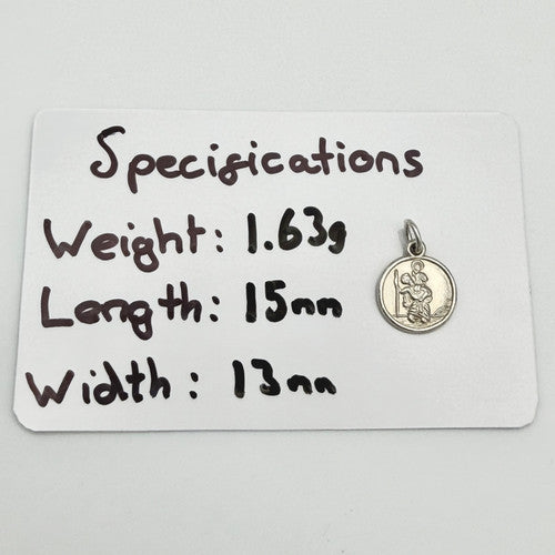 Vintage 925 Sterling Silver St Christopher Charm CA22-10