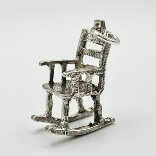Vintage 925 Sterling Silver Rocking Chair Charm CA24-45